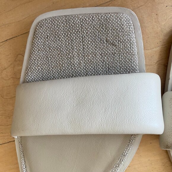 Vince Women's Ivory "Layla" sandals sz 10 leather ankle wrap - Picture 2 of 6